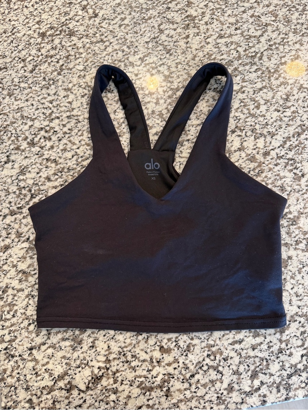 ALO Yoga Airbrush Real Sports Bra Tank V-Neck